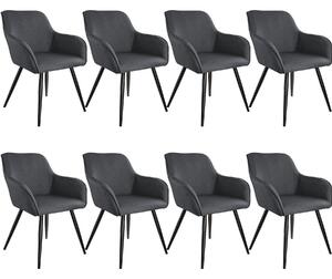 Tectake 404089 8 accent chairs marylin - dark grey/black