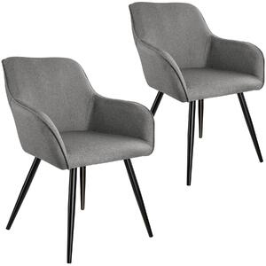 Tectake 404090 2 accent chairs marylin - light grey/black