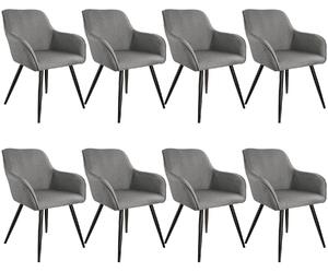404093 8 accent chairs marylin - light grey/black