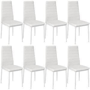 404120 8 dining chairs synthetic leather - white