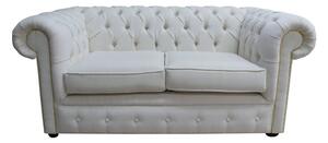 Chesterfield 2 Seater Sofa Settee Pimlico Oyster Real Fabric In Classic Style