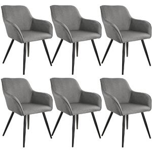 Tectake 404092 6 accent chairs marylin - light grey/black