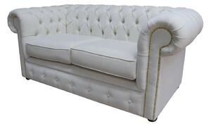 Chesterfield 2 Seater Sofa Settee Pimlico Oyster Real Fabric In Classic Style