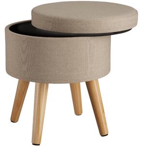 Tectake 403969 stool yumi with storage in linen look - sand