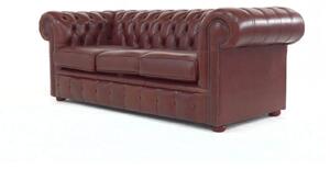 Chesterfield 3 Seater Sofa Old English Hazel Real Leather In Classic Style
