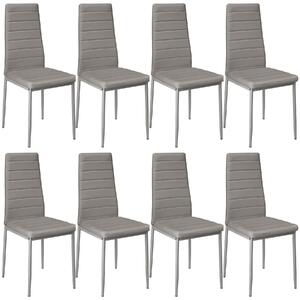 Tectake 404121 8 dining chairs synthetic leather - grey