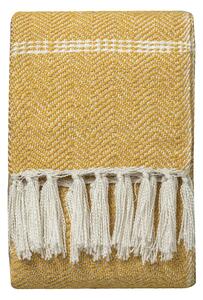 Lydia Faux Mohair Throw in Mustard