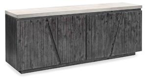 Concrete & Acacia Industrial Large TV Stand for 72" TVs