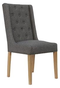 Ghina 2x Dark Grey Button Back And Studded Dining Chair