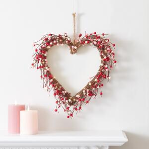 38cm Berry Heart Wreath Micro Light Bundle