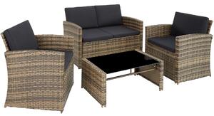 Tectake 403699 rattan garden furniture lounge lucca - nature