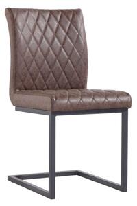 Dunoise 2x Brown Diamond Stitch Dining Chair