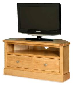 Hampshire Light Oak Corner TV Stand, Screens up to 46" | Solid Oak