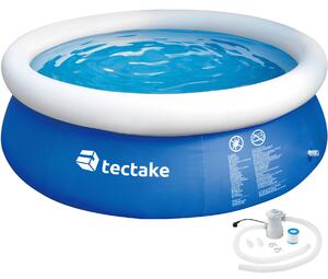Tectake 402898 inflatable pool with filter ø 300 x 76 cm - blue