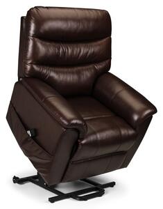 Felix Rise & Recline Chair In Brown Real Faux Leather