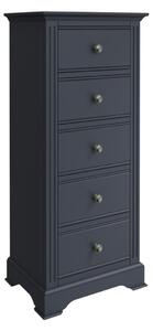 Sea Reflect Grey 5 Drawer Narrow Chest of Drawers