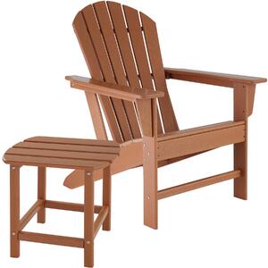 Tectake 404172 garden chair with side table | weatherproof garden furniture set - brown
