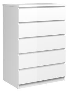 Taia Chest Of 5 Drawers In White High Gloss