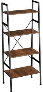 Tectake 404146 bookcase newcastle - ladder shelf with 4 shelves - industrial dark