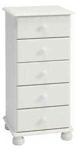Avenue 5 Drawer Narrow Chest Off White