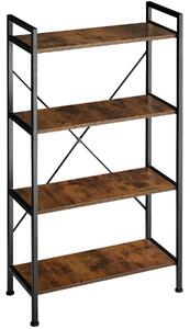 Tectake 404152 bookcase leeds with 4 shelves - industrial dark