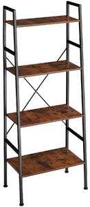 Tectake 404148 bookcase liverpool - ladder shelf with 4 shelves - industrial dark