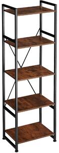 Tectake 404154 bookcase manchester with 5 shelves - industrial dark