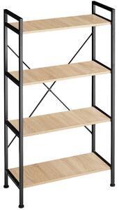 Tectake 404153 bookcase leeds with 4 shelves - industrial light