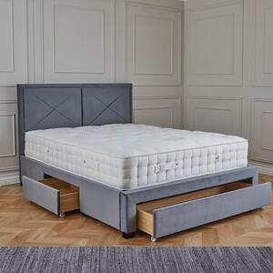 Neman Velvet Storage Bed Frame with Drawers | Modern Upholstered Beds