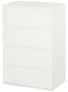 HOMCOM Chest of Drawers, 4 Drawers Storage Cabinet Floor Tower Cupboard for Bedroom Living Room, White