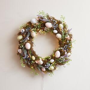 43cm Mossy Easter Wreath Micro Light Bundle