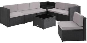 Tectake 404233 rattan garden furniture set verona - black