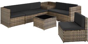Tectake 404235 rattan garden furniture set verona - nature