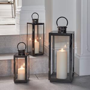 Stainless Steel Candle Lantern Trio with TruGlow® Candles