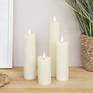 4 TruGlow® Dripping Wax LED Slim Pillar Candles
