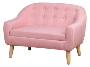 HOMCOM Kids Mini Sofa Children Armchair Seating Chair Bedroom Playroom Furniture Wood Frame Pink
