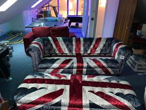 Union Jack Chesterfield 3 Seater Luxury Real Velvet Sofa