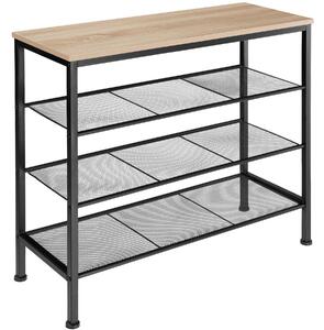 Tectake 404294 shoe rack newport - shoe storage cabinet with 4 shelves - mdf board with melamine coating - industrial light