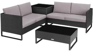 404300 garden rattan furniture set ostuni - black