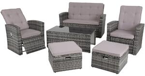 404304 garden rattan furniture set bari - grey