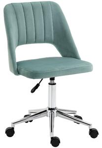 Vinsetto Mid Back Office Chair Velvet Fabric Swivel Scallop Shape Computer Desk Chair for Home Study Bedroom, Green