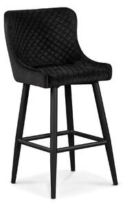 Brooklyn Velvet Kitchen Breakfast Bar Stools | Dark Grey Black Blue Green Contemporary Upholstered Tall Dining Chairs Restaurant Roseland Furniture