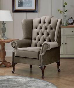 Chesterfield Carlton Flat Wing Armchairs Malta Taupe 08