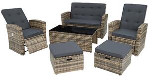 Tectake 404305 garden rattan furniture set bari - nature