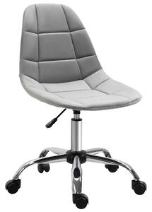 Vinsetto Ergonomic Office Chair with Adjustable Height and Wheels Velvet Executive Chair Armless for Home Study Bedroom Grey
