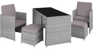 404331 palermo rattan seating set - light grey/dark grey