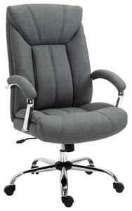 Vinsetto Swivel Task Office Chair for Home Ergonomic Linen Fabric Computer Chair, with Arm, Adjustable Height, Grey