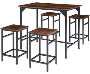 Tectake 404306 dining table with 4 bar stools edinburgh - industrial dark