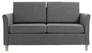 HOMCOM 2 Seat Sofa Compact Loveseat Couch Living Room Furniture with Armrest Grey