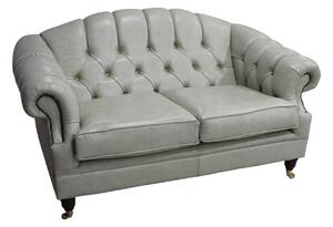 Chesterfield 2 Seater Stella Ice Leather Sofa Settee Bespoke In Victoria Style